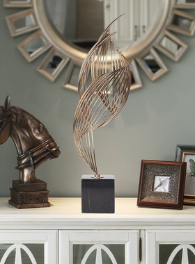 欧式金属海螺摆件，大理石工艺，