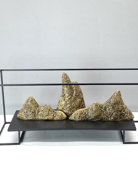 新中式禅意金属山峦摆件