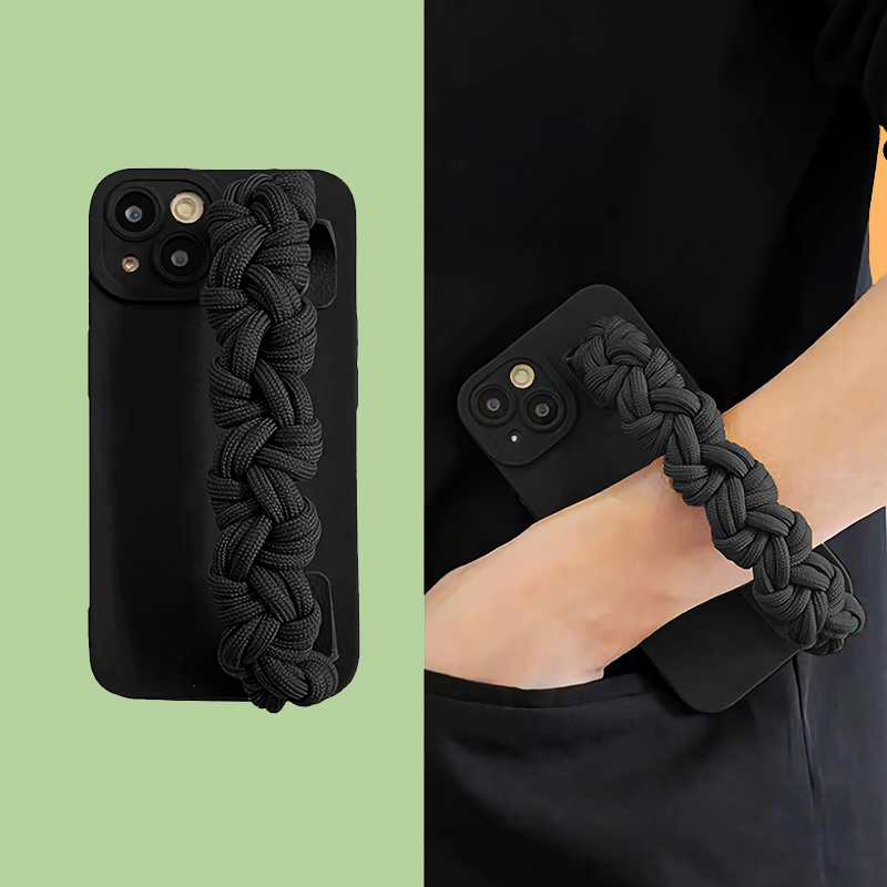 vivo适用Y300手机壳X100编织绳S20S19S17S16麻花Y200腕带X80X70X60X90s18墨绿Y37 Pro黑色Y36Y78Y35Y3S7女S9e - 图0