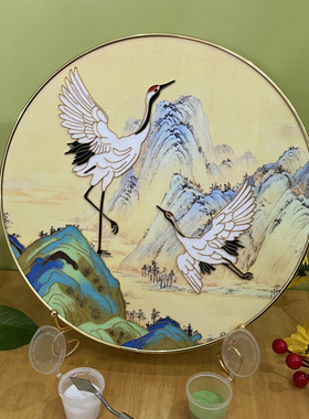 千里江山仙鹤掐丝珐琅diy材料包