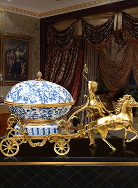 欧式艺术全铜配陶瓷高档零食罐