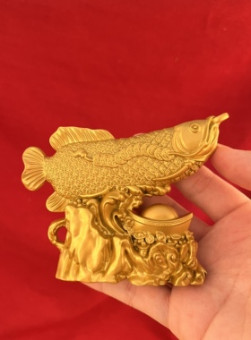 中式合金招财金龙鱼摆件送礼