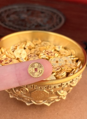 金色铜钱招财进宝风水摆件