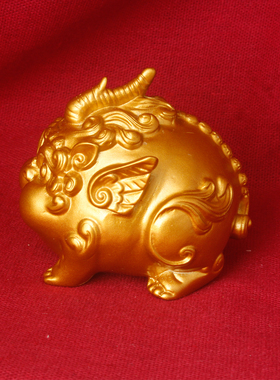 萌版貔貅沙金摆件 纳福开运 开业乔迁送礼首选 桌面办公室摆件