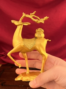 纯铜梅花鹿招财风水摆件
