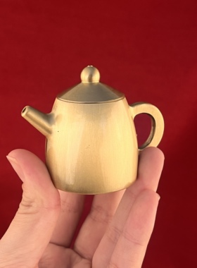 黄铜手工茶壶招财摆件