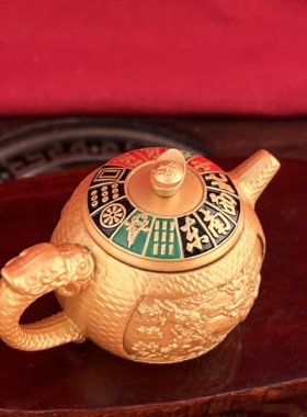 麒麟合金旋转招财转运壶摆件