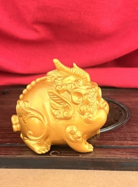 纯黄铜貔貅招财风水摆件