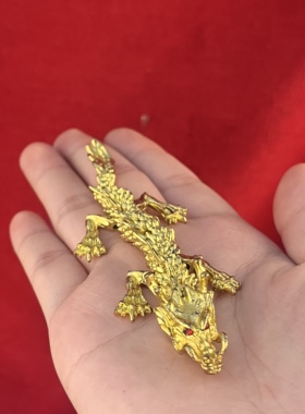 沙金迷你金龙招财保平安摆件