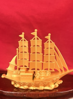 中式合金帆船摆件一帆风顺