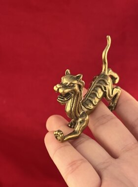 黄铜白虎创意桌面摆件