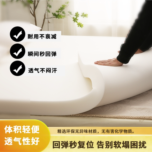 高密度软硬适中单双人1.2米1.5米/1.8米学生宿舍宾馆家用海绵床垫 - 图0