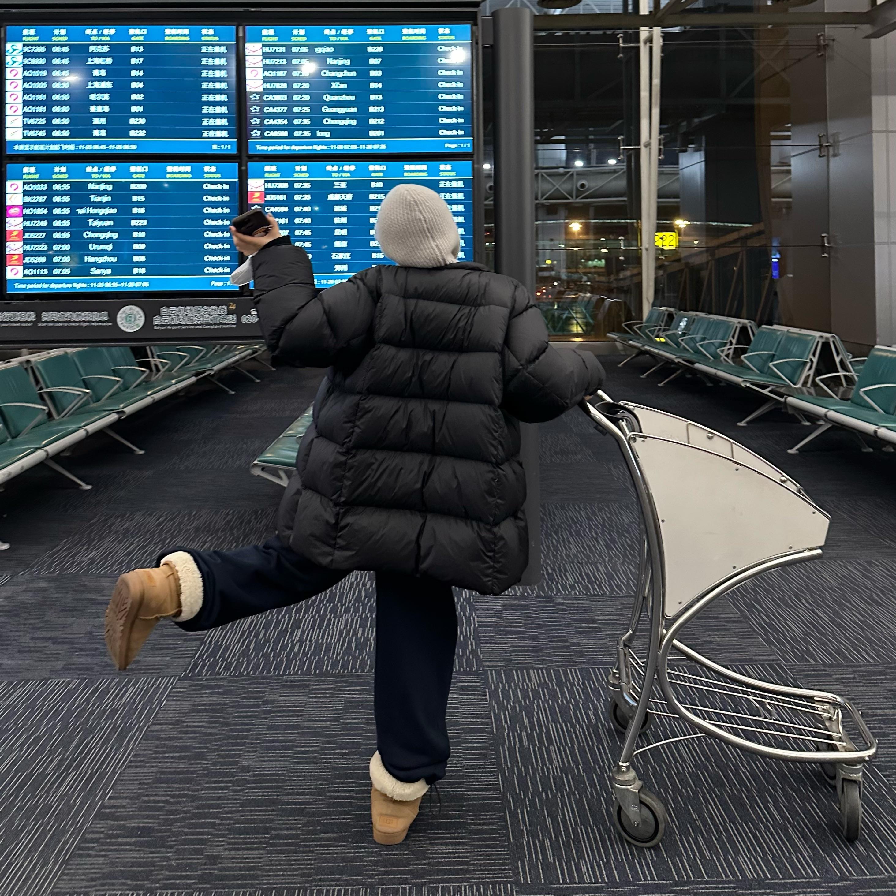 Our2加绒加厚鹅绒服外套2024新款宽松面包服冬季休闲保暖羽绒服 - 图1