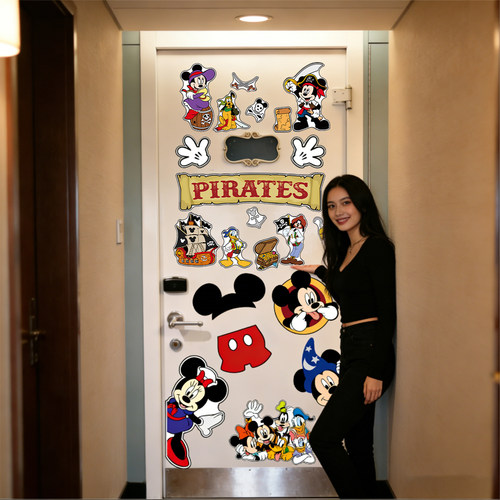 迪士尼游轮门贴磁吸卡通创意贴纸入户门冰箱贴派对家居可爱小礼物 - 图3