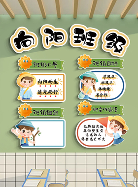班级文化墙贴画班级公约目标风采