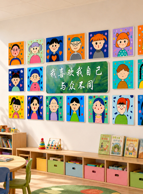 幼儿园墙面背景装饰环创文化墙贴