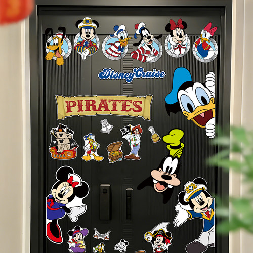 迪士尼游轮门贴磁吸贴家用定制冰箱贴卡通装饰入户门创意派对贴纸 - 图3