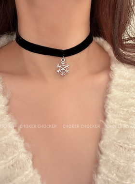 双层雪花项圈复古项链