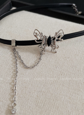 暗黑蝴蝶潮酷辣妹项链choker