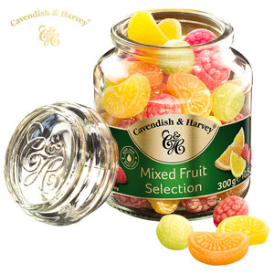 德国嘉云糖玻璃瓶高颜值水果硬糖喜糖女生儿童糖果新年情人节礼物