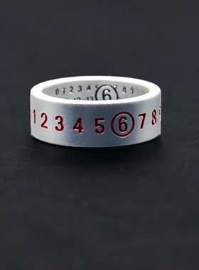 原创MMF风红色数字情侣尾戒