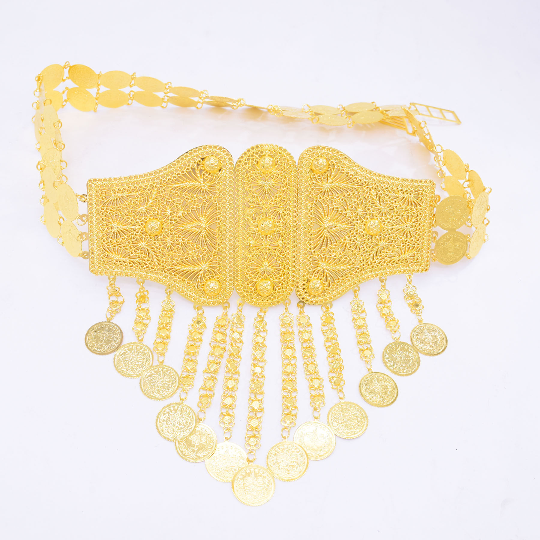 金色钱币流苏腰链女重工身体链肚皮舞中东迪拜阿拉伯腰带节日配饰,淘宝优惠券,粉丝福利购,淘宝优惠卷