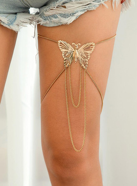 欧美蝴蝶流苏链条手链项链套装