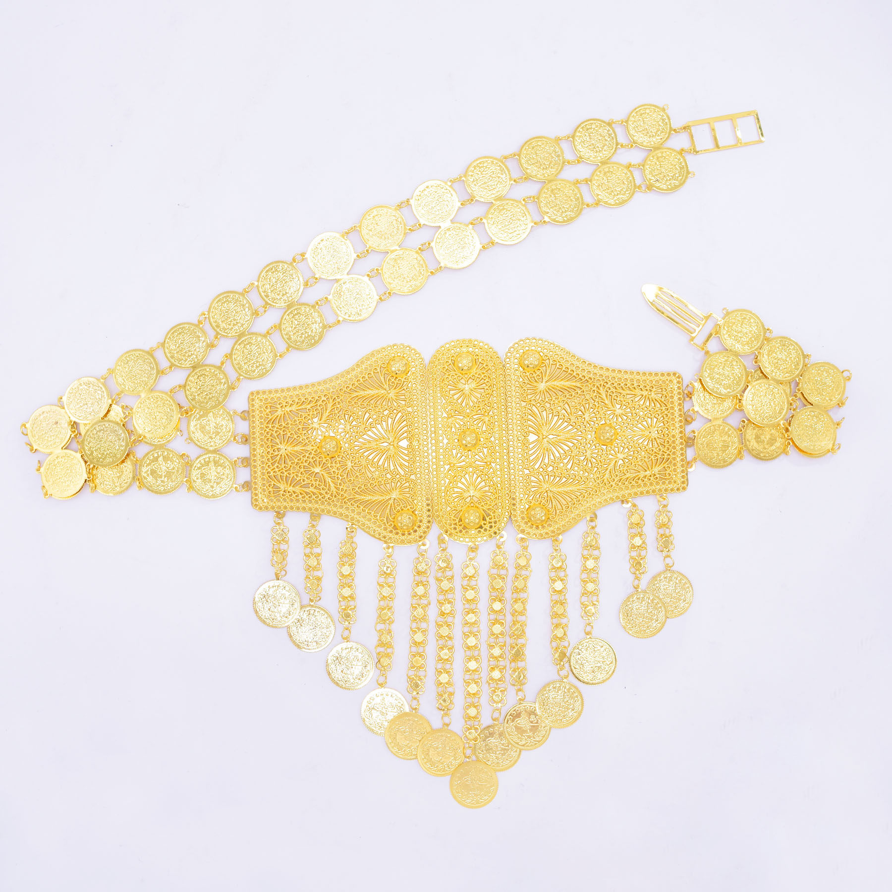 金色钱币流苏腰链女重工身体链肚皮舞中东迪拜阿拉伯腰带节日配饰,淘宝优惠券,粉丝福利购,淘宝优惠卷