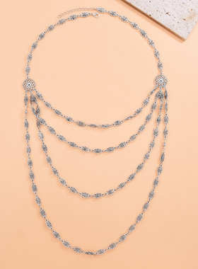 2026欧美风复古多层叠戴锁骨链女