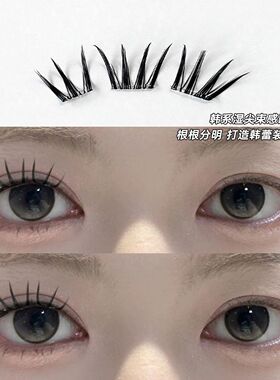 32排大容量上镜天使蕾蕾睫毛书日式束状湿尖韩系漫画浓密斜飞免胶