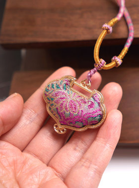 宋锦新中式吊坠饰项国风首饰