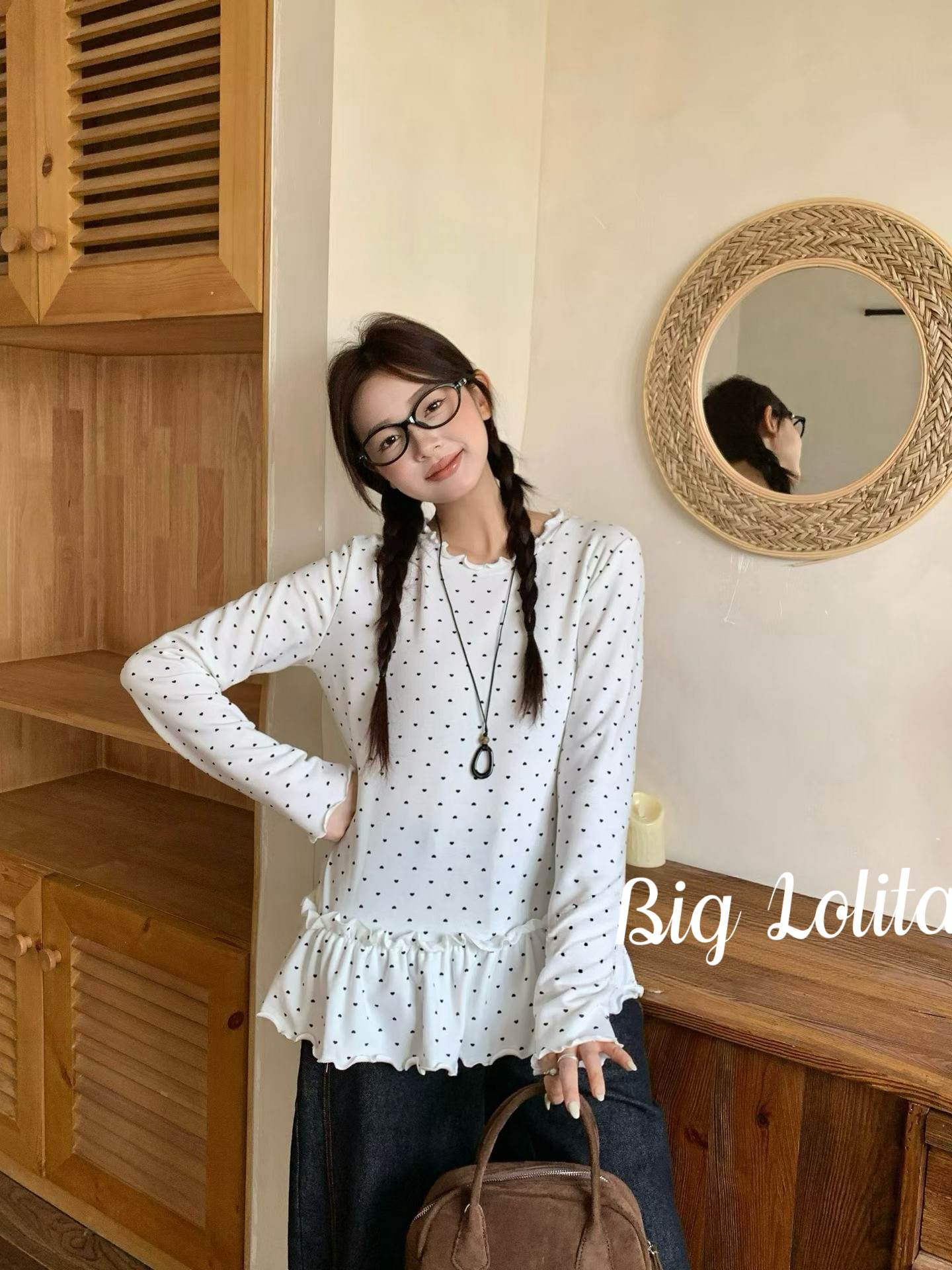 【芝士爱心】大码加绒秋冬蕾丝花边针织衫女微胖可爱长袖上衣胖MM,淘宝优惠券,粉丝福利购,淘宝优惠卷