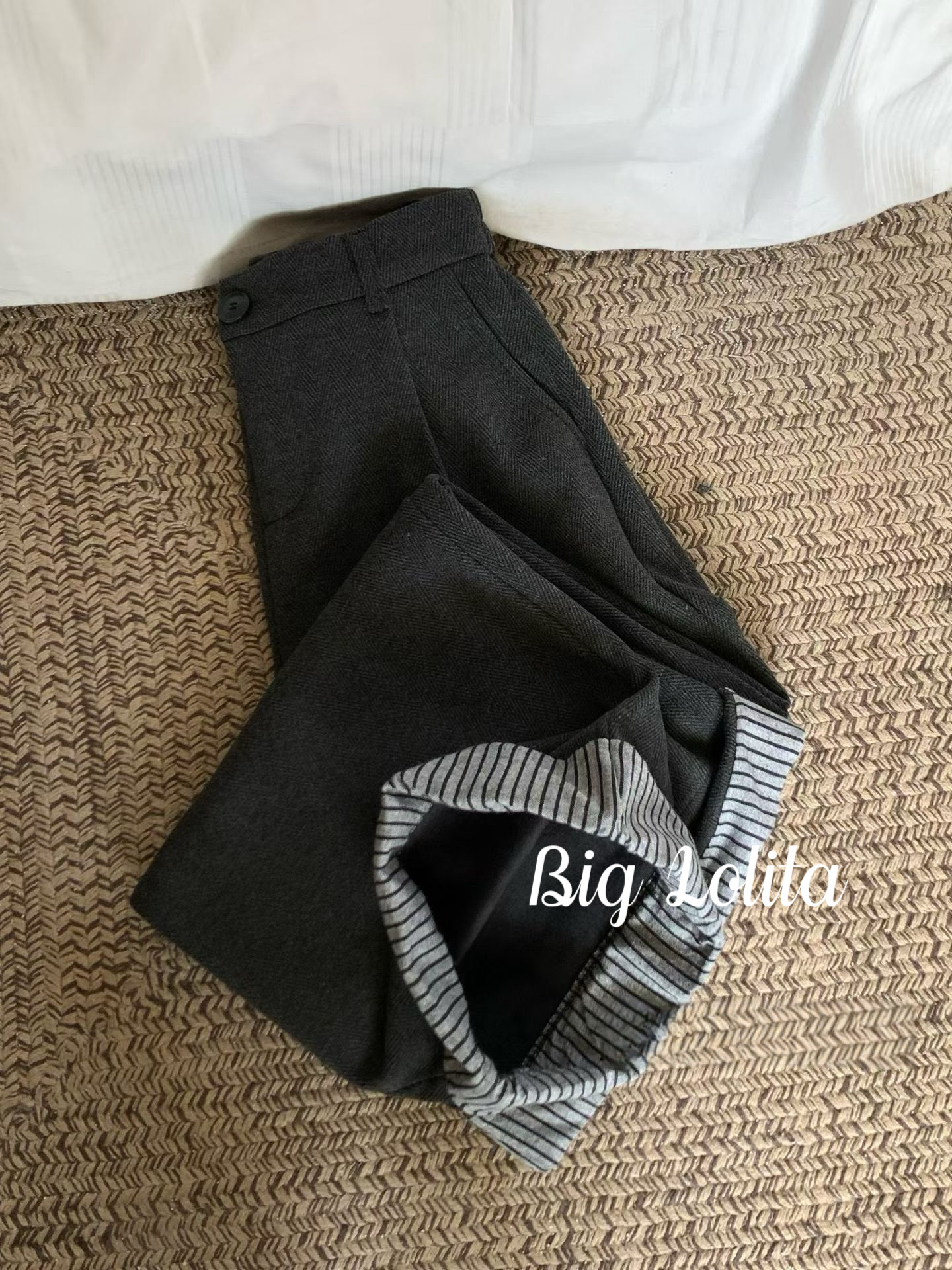 【高知灰调】大码复古微胖秋冬可卷边休闲裤2025厚裤子胖MM200斤,淘宝优惠券,粉丝福利购,淘宝优惠卷