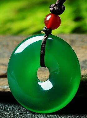 女款玉髓平安扣玉髓吊坠玉佩挂件