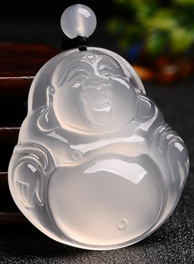 女款玉髓弥勒佛吊坠大肚佛公挂件