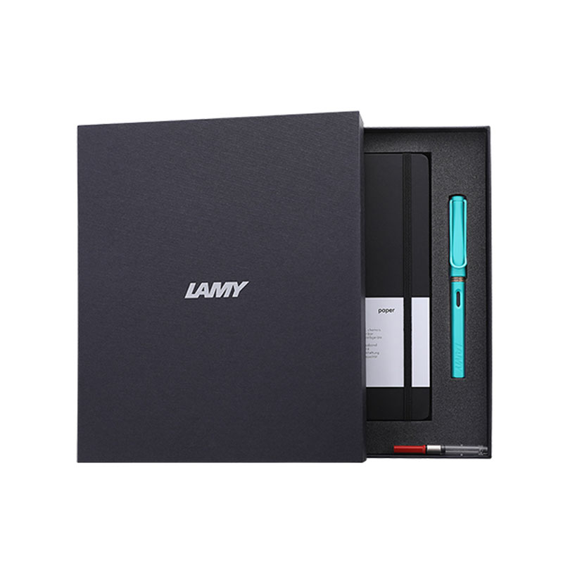 LAMY/凌美钢笔+笔记本礼盒套装2020限量版 Safari狩猎系列墨水笔+A5笔记本 德国进口海宝蓝芒果黄礼盒 - 图3