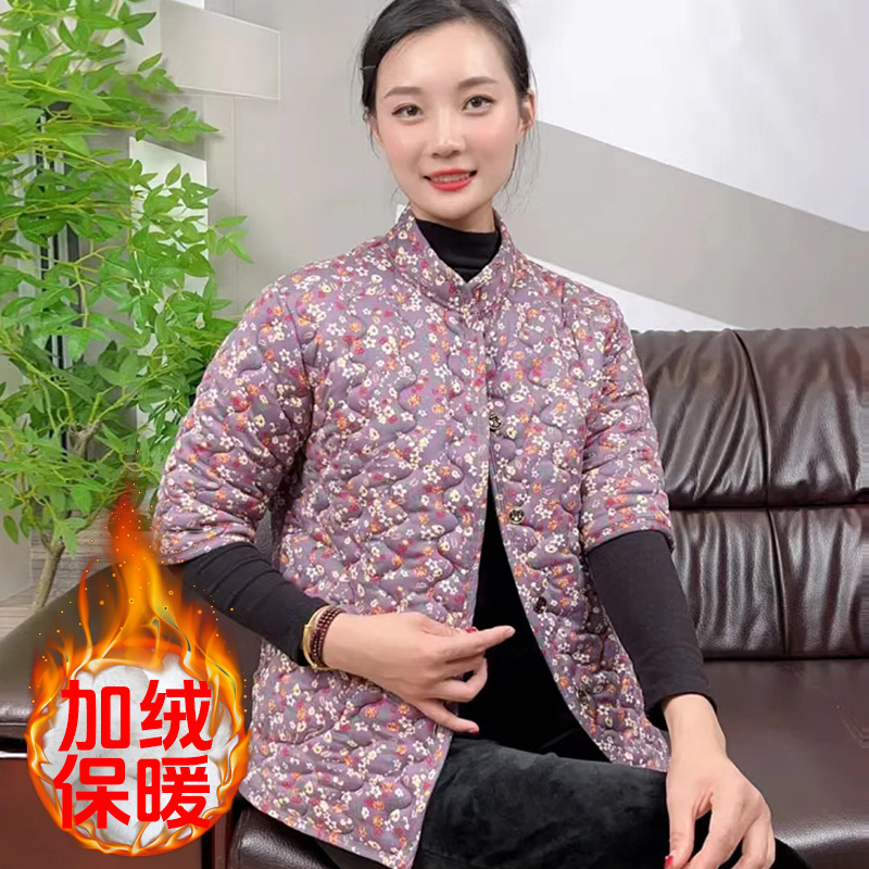 中老年女士妈妈新款冬季半袖驼绒棉马甲保暖毛衣马夹加绒坎肩棉服