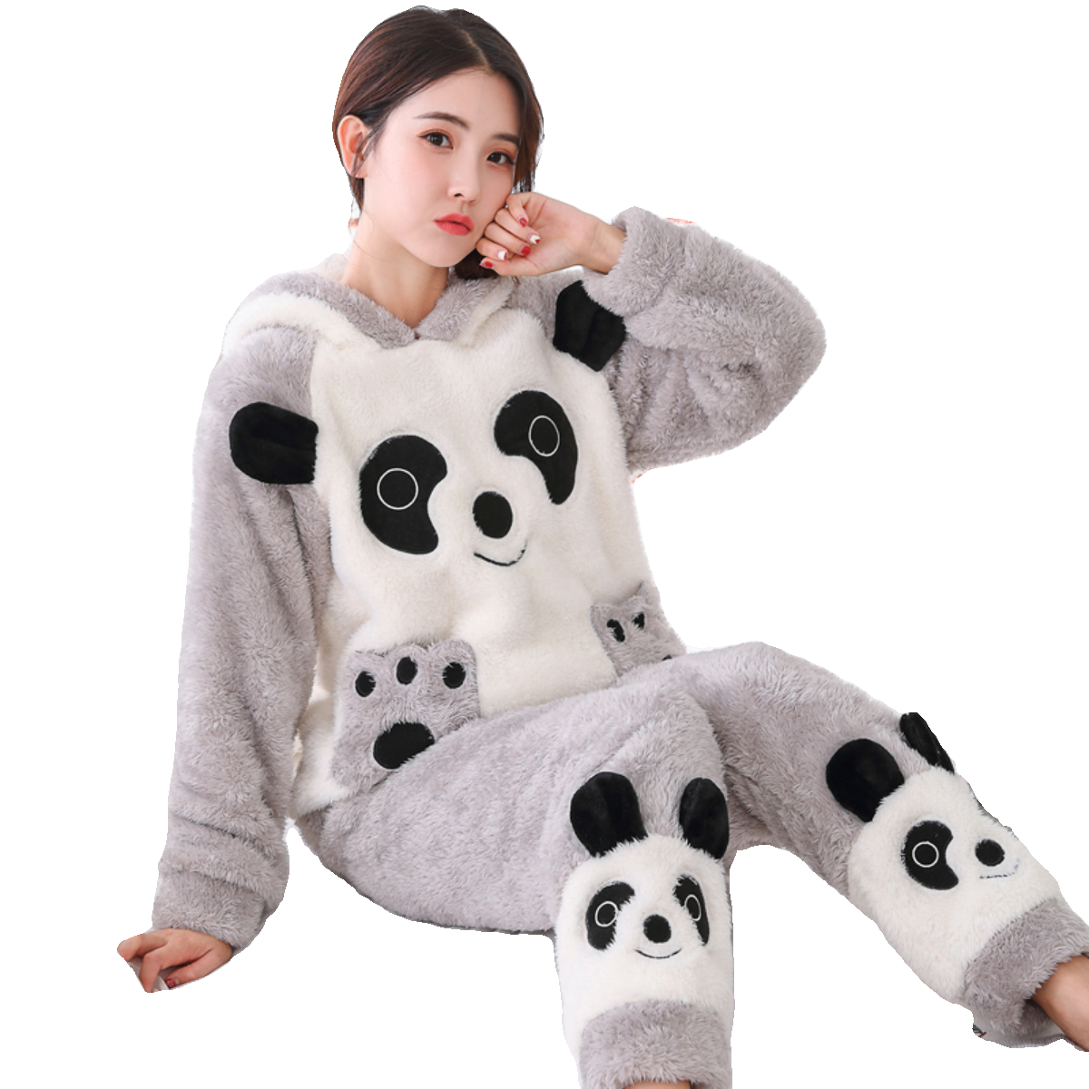 女士可爱卡通可外穿甜美家居服学生秋冬法兰绒加厚加绒睡衣套装冬,淘宝优惠券,粉丝福利购,淘宝优惠卷
