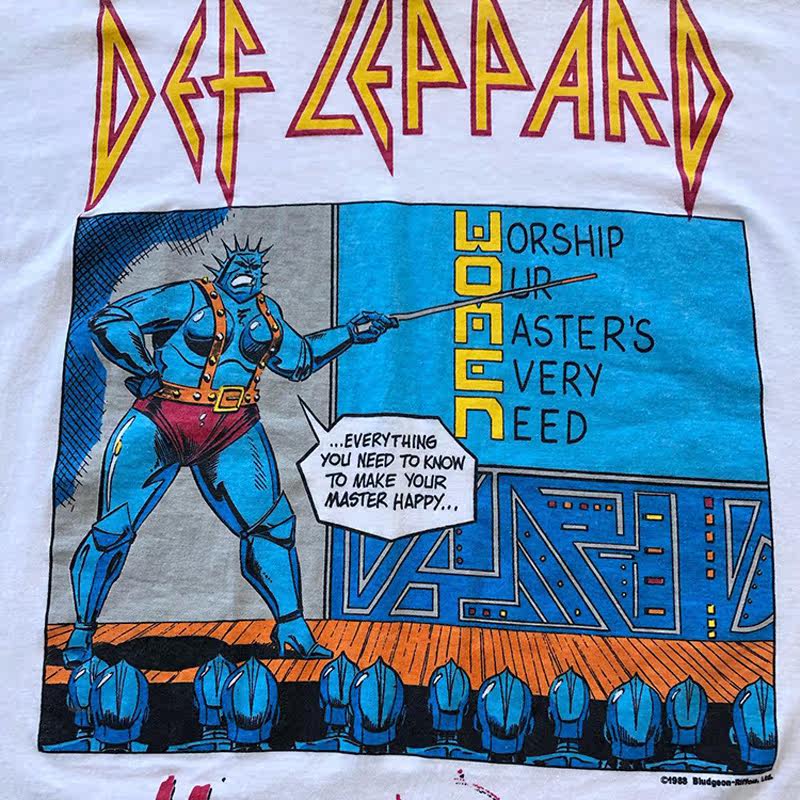 Def Leppard威豹乐队潮牌vintage卡通潮牌摇滚tee男女情侣T恤重磅,淘宝优惠券,粉丝福利购,淘宝优惠卷