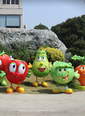 Outdoor Fruit and Vegetable Fiberglass Sculpture Simulation