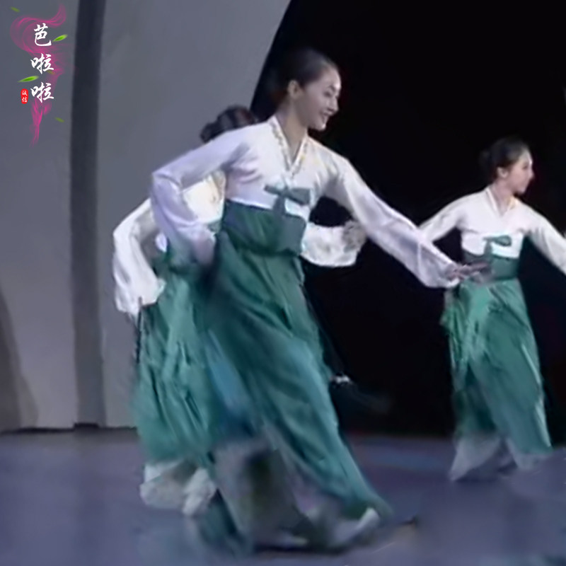 朝鲜舞蹈服阳山道长短性格舞蹈演出服宫廷韩服双层大裙摆练功服女,淘宝优惠券,粉丝福利购,淘宝优惠卷