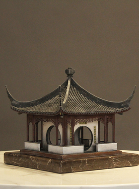 古建筑禅意风售楼处大堂手工艺品