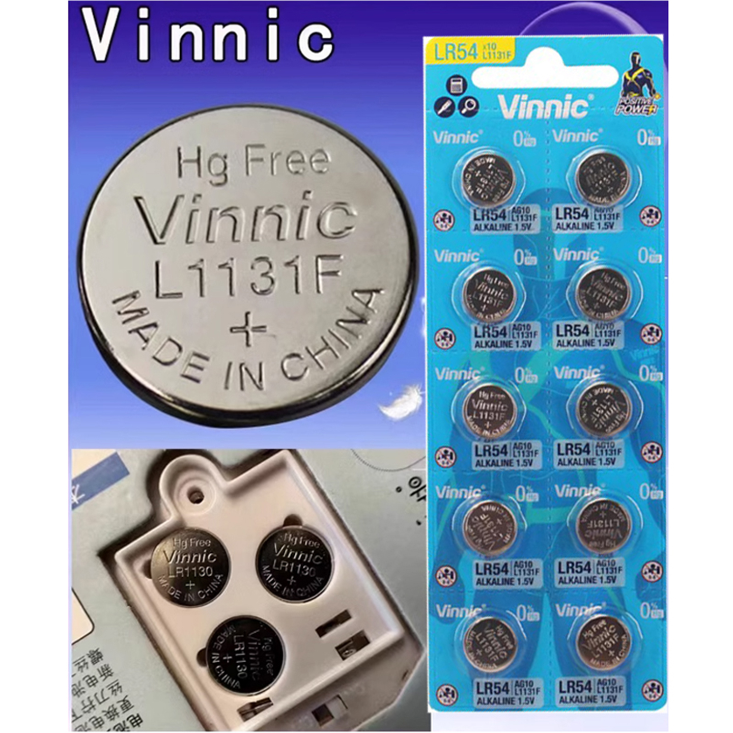 VINNIC松柏LR1130 L1131F  LR54 AG10儿童发声玩具书专用纽扣电池 - 图1