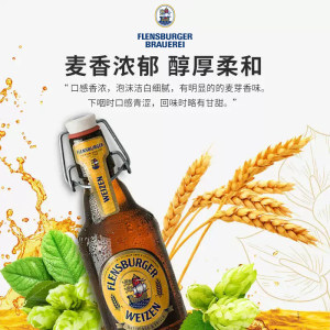 德国进口弗林博格弗伦斯堡小麦白啤高浓度黑啤酒比尔森6瓶混装