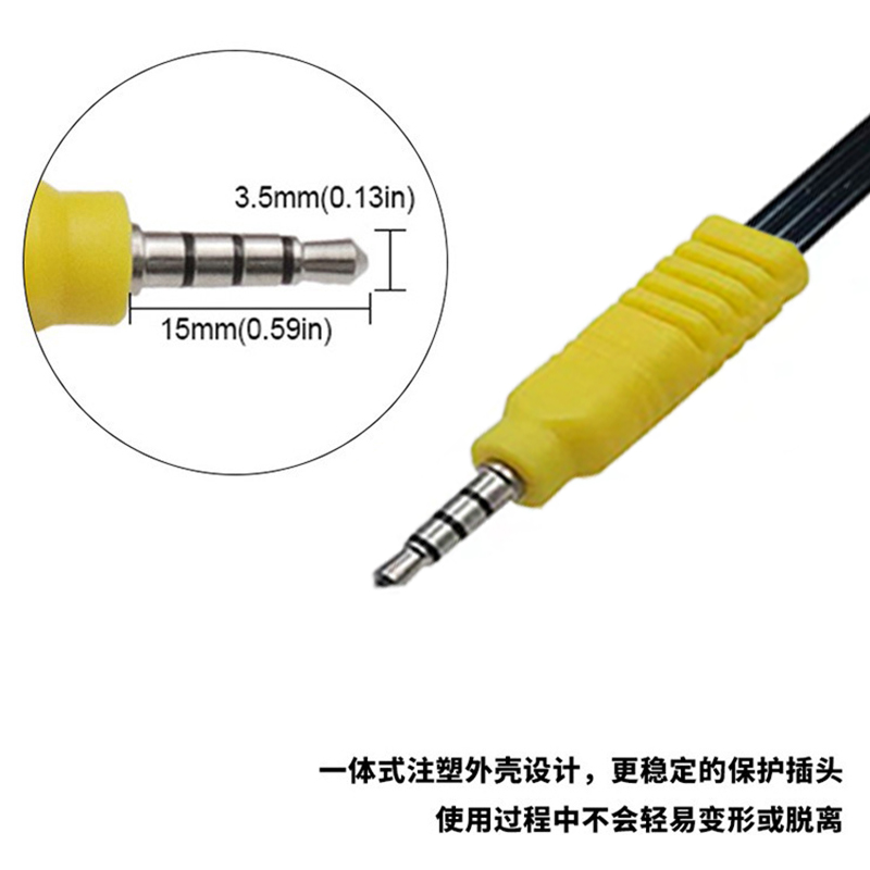 适用创维华为小米乐视康佳电视机3.5mm一分三音视频AV三合一DVD线