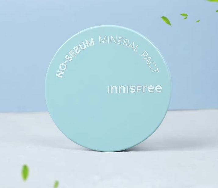 韩国innisfree悦诗风吟粉饼薄荷矿物质控油粉饼持久遮瑕定妆正品