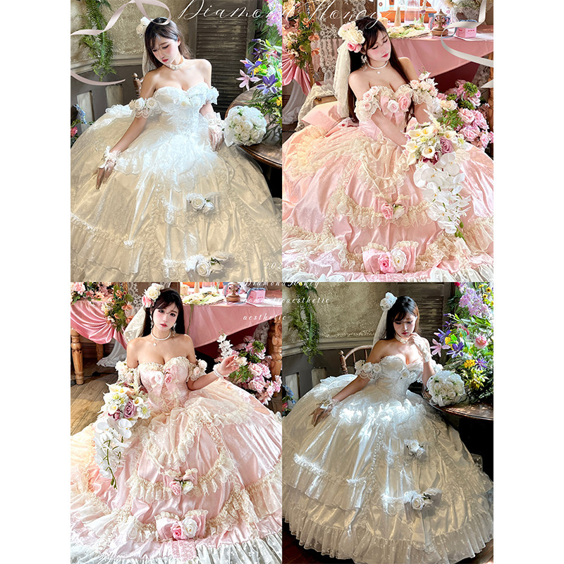【恋与玫瑰】恋人爱意·浪漫公主风成人礼花嫁婚纱礼服可订婚结婚,淘宝优惠券,粉丝福利购,淘宝优惠卷