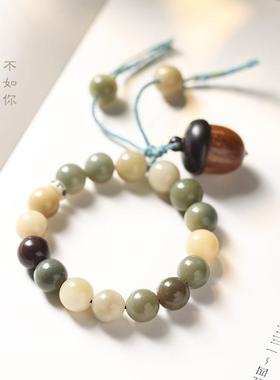 原创风化菩提12mm念珠檀木可开合放置信条香丸平安果橡果平安手链
