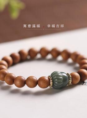 老山檀香木念珠手串女木质森系手链复古暗香浮动多款单圈情侣款