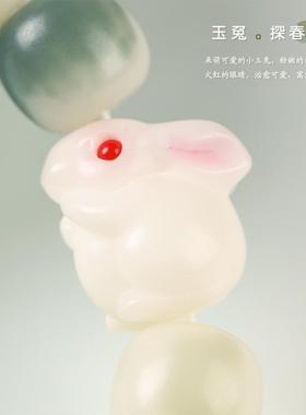 原生态绿阴皮小清新渐变绿菩提盘玩手串女绕指柔本命年兔年单手串